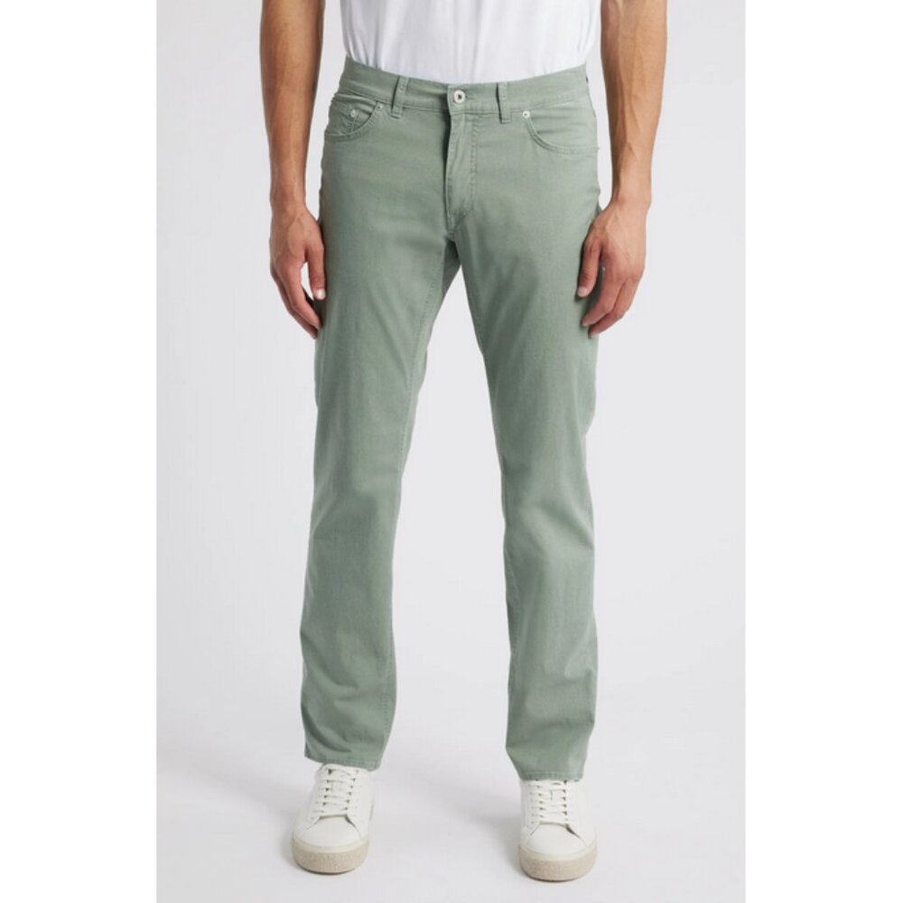 Brax Cooper Fusion Flex Microprint Regular Fit Straight Leg Pants in Thyme
